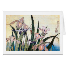 杜若ときりぎりす, 北斎 Iris und Heuschrecke, Hokusai Karte