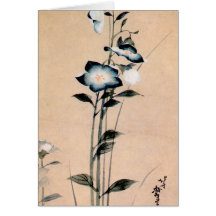 桔梗, 北斎 chinesische Glockenblume, Hokusai Ukiyo-e Grußkarten
