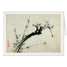 梅花, 北斎 Pflaume blüht, Hokusai, Ukiyo-e Karte