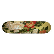 牡丹に蝶 Pfingstrosen-Schmetterling 葛飾北斎 Katsushika Ho Skateboarddecks