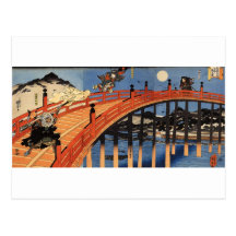 義経と弁慶, 国芳, Yoshitsune u. Benkei, Kuniyoshi, Ukiyo- Postkarte