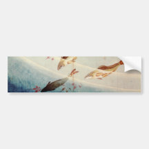 鮎, 北斎 Sweetfish, Hokusai, Kunst Autoaufkleber