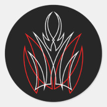 0001 Pinstripe Rojo & Blanco Pegatina