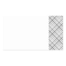 056 PLAID WHITE BLACK GREY GRAY PATTERN BACKGROUND BUSINESS CARD TEMPLATE