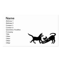 089 U. 039 SCHWARZE KATZEN-CARTOON-TIER-HAUSTIERE  VISITENKARTEN VORLAGE