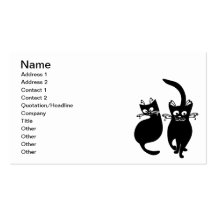 092 UND 081 SCHWARZES CARTOON-KATZEN-HAUSTIER-TIER VISITENKARTEN