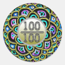 100/100 Lob-Aufkleber