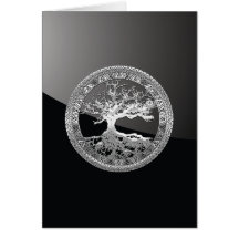 [100] Keltischer Baum des Lebens [Silber] Grußkarten