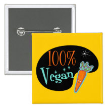 100 Prozent vegan Buttons