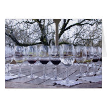 11492 Weingläser draußen Grußkarte