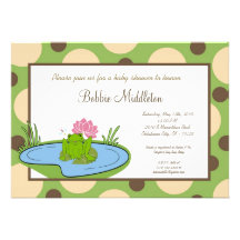 12x18 Baby-Frosch-Teich-Baby-Duschen-Einladung
