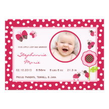 12x18 Beeren-Garten-Dame Bug Foto Birth Announceme Individuelle Ankündigungen