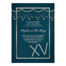 12x18 blaue Diamant Quinceanera Geburtstags-Einlad