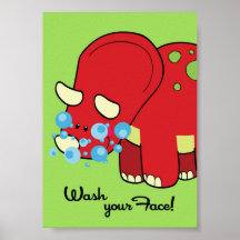 12x18 Dinosaurier-Weltwäsche Ihr Gesichts-Badezimm Plakat
