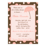 12x18 laden - rosa Regenschirm-Baby-Duschen-Einlad