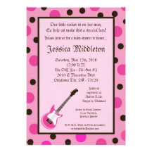 12x18 Mädchen-Rosa-Rocker-Gitarren-Baby-Duschen-Ei