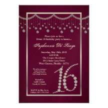 12x18 rosa Diamant-Bonbon 16 Geburtstags-Einladung
