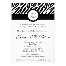 12x18 Schwarz-weiße Zebra-Druck-Baby-Duschen-Einla