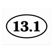 13,1 Halbmarathon-Läufer-Oval Postkarte