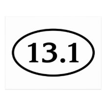 13,1 Halbmarathon-Oval Postkarten