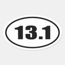 13,1 Halbmarathon-Oval Sticker