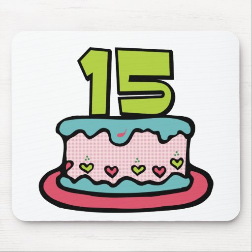 15 Jährig-Geburtstags-Kuchen Mousepad