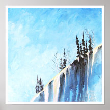 16 x 16 Winter-Landschaftssnowy-Gesims Posterdrucke