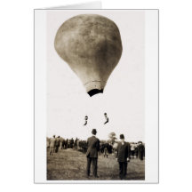 1880 Heißluft-Ballon-Akrobaten Grußkarten