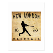 1898 neuer London Connecticut Baseball Postkarte