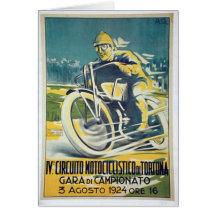 1924 Motorradlaufen Grußkarte