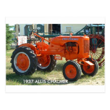 1937 ALLIS CHALMER TRAKTOR POSTKARTE