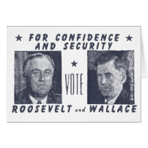 1940 Abstimmung Roosevelt + Wallace, grau Grußkarten
