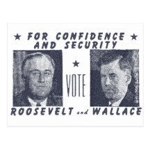1940 Abstimmung Roosevelt + Wallace, grau Postkarten