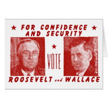 1940 Abstimmung Roosevelt + Wallace, rot Grußkarte