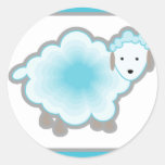 1 blaues Schaf Runde Sticker
