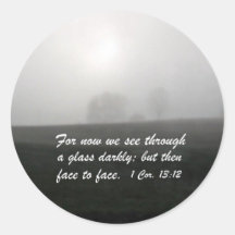 1 Korinther-13:12 Runder Sticker