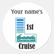 1. Kreuzfahrt Runder Sticker