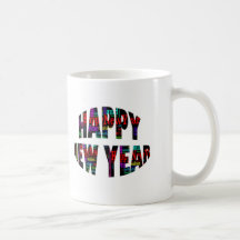 2012 guten Rutsch ins Neue Jahr-Wort-Collage Kaffee Tassen
