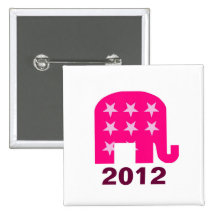 2012 rosa Elefanten Buttons