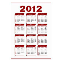 2012 Taschen-Kalender Visitenkarten Vorlagen