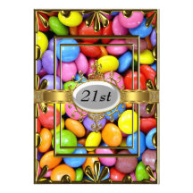 21. Geburtstags-Party Einladungs-Gold