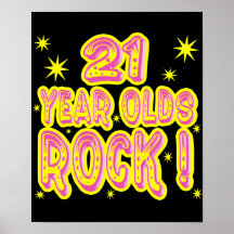 21 Jährige Felsen-! (Rosa) Plakat-Druck
