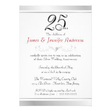 25. Silberne Hochzeitstag-Einladungen