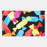 270 BUNTE BONBONPAPIER-SCHWARZER HINTERGRUND PATTE RECHTECKSTICKER