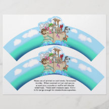 2 Noahs Arche-Baby-personalisierte Kuchen-Verpacku Individuelle Flyer