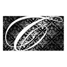 311-Dazzle ich Damast - c-Monogramm-Schwarzes Visitenkarten Vorlagen