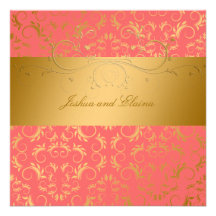 311-Golden erahnen Mango 5,25 x 5,25 Personalisierte Einladungskarte