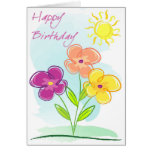 3 Blume Skizze-BD Karten