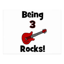 3 Felsen sein! Mit Gitarre Rockstar Rocker Postkarten