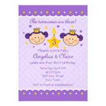 3. Geburtstag Twincess Party Einladung